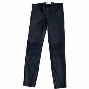 Madewell Coated Black Moto Skinny Jeans Size 27
